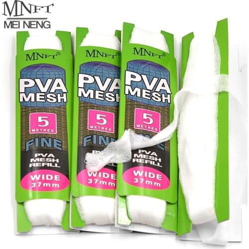 MNFT 2 Pieces 37mm*5m Carp Fishing PVA Mesh Refill Bag Bait For Hair Rig Drop Shipping Fishing Tackle Wholesale