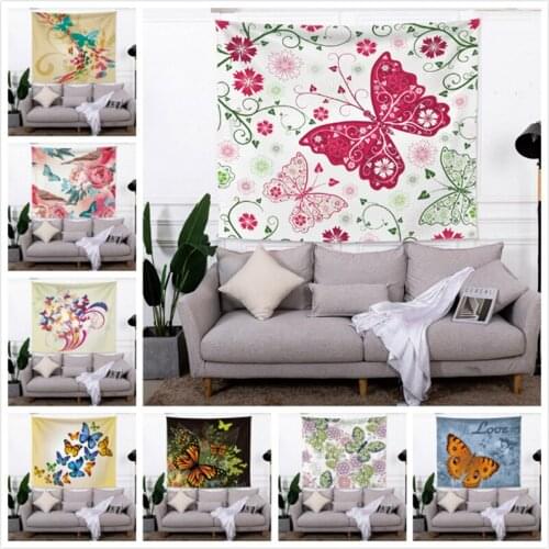 Bedding Outlet Watercolor Butterfly Tapestry Wall Hanging Home Decoration Colorful Printed Tapestry Peace Design Table Cloth