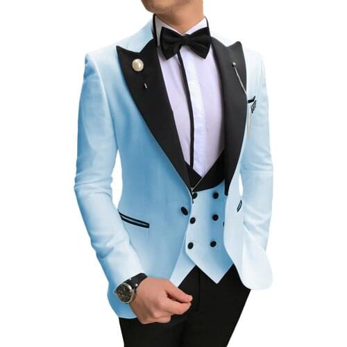 2021 New Arrival Groom Tuxedos Party Business Suit Evening Dress Terno Masculino Mens Suits Ropa Hombre 3PCS(Jacket+Pants+Vest)