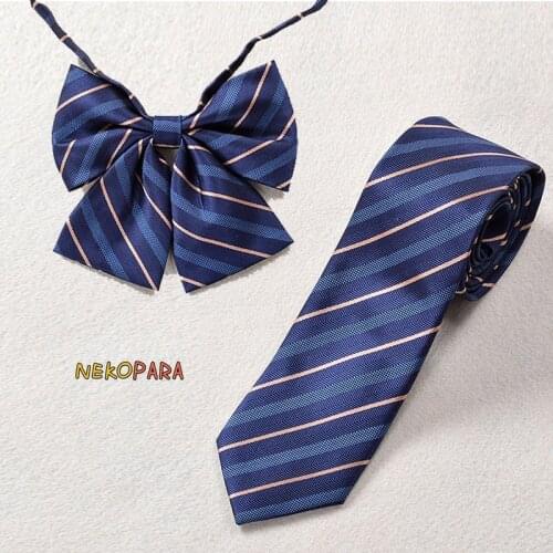 New Striped Bow Tie Classic Japanese School Girls JK Uniform Student Bowknot Jacquard Weave Necktie Embroidery