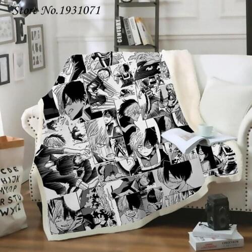 Anime My Hero Academia 3D Blanket for Beds Hiking Picnic Thick Quilt Fashionable Bedspread Fleece Throw Blanket Adults Kids 04