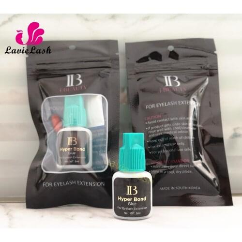 Original 10 Bottles Korea IB Ibeauty Hyper Bond 0.5s Glue Fast Drying Eyelash Extensions Glue Blue Cap Cyan Cap 5ml