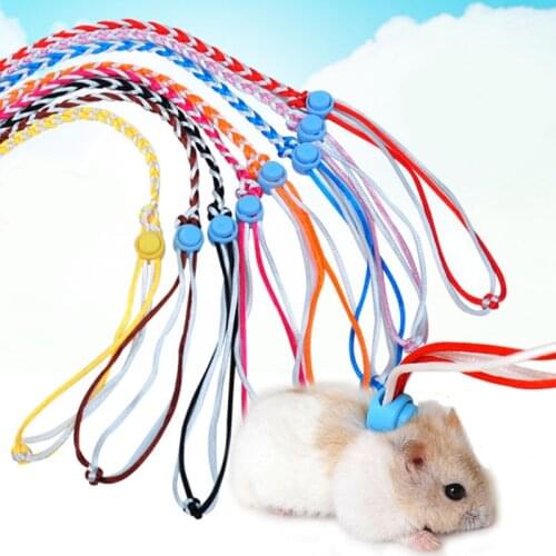1.4/2m Adjustable Harness Lead Collar for Rat Mouse Hamster Pet Cage Leash Pet Hamster Leash Harness Rope Gerbil Cotton Rope Hot
