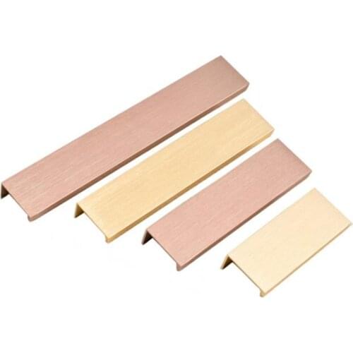 LCH Gold Solid Aluminium Alloy Flush Pull Flush Handles Hole distance 32mm to 192mm Rose Gold Cabinet Handle Drawer Knob