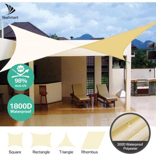 Beige Square Rectangle Triangle Sunshade Shade Sail Awnings Protection Outdoor Canopy Garden Patio Pool Sun Shelter Awning