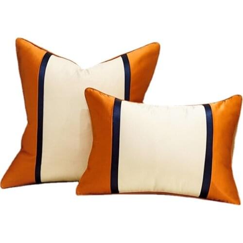 Nordic high end luxury solid color simple 45x45cm velvet fabric sofa living room bedside pillow cushion