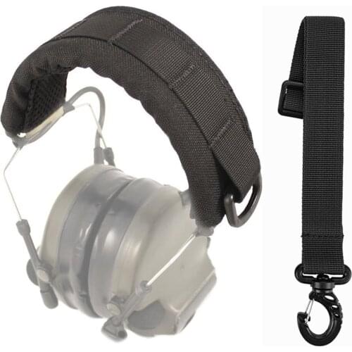 Tactical Molle Headband Modular Headset Cover Military Earphone Microphone Protection Case Hunting Earmuff Headphone Stand Strap