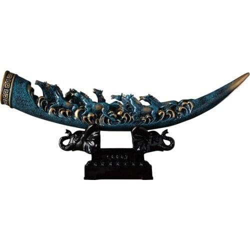 Creative Chinese Figurines Miniatures Living Room Light Luxury Antique Figurines Miniatures Resin Adornos Room Decoration DG50FM