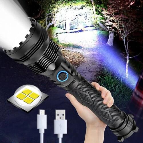 Outdoor Strong Light Zoom P70 Flashlight Fast Charge High Power LED Designed Waterproof for 26650 Rechargeable Battey