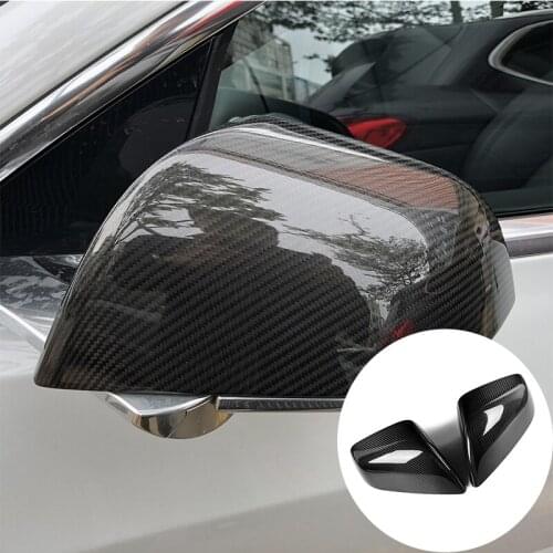 Real Carbon Fiber Rear View Mirror Cover Cap for Tesla Model 3 Car Side Door Rearview Casing Car-Styling Accessories