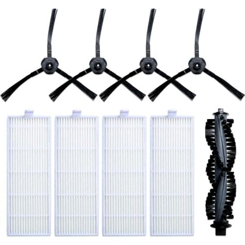 Replacements Dust HEPA Filters Roller Brush Side Brush for ILIFE A4S Robot Vacuum Cleaner Filter Brushes Repair Parts Accessory