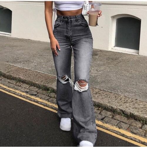 2021 Jeans Women High Waist Denim Pants Vintage Wide Leg Pants Y2k Baggy Jeans for Women Flare Senim Trousers Streetwear