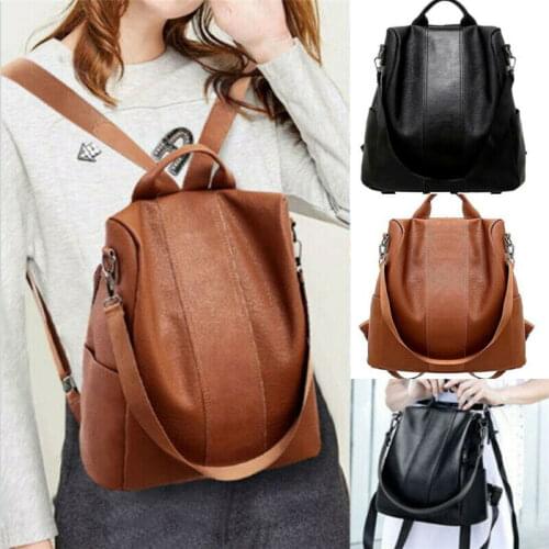 Women Big Brown Backpack Lady Satchel Travel Shopping School Backpack Girl Rucksack vintage Backpack Bag