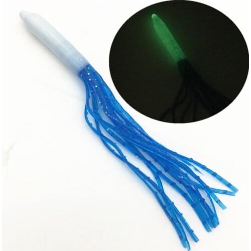 10pcs*10cm Luminous Needle-shaped Octopus Skirt Squid Lure Fishing Lure Sabiki Rig Saltwater Soft Jigging Bait Squid Skirt Lure