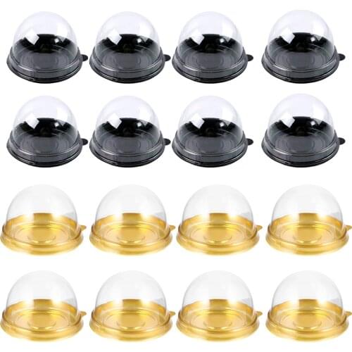 100/150/200/300pcs Round Plastic Egg-Yolk Puff Container Mooncake Dome Boxes Baking Packaging Box Of Egg Yolk Crisp Moon Cake