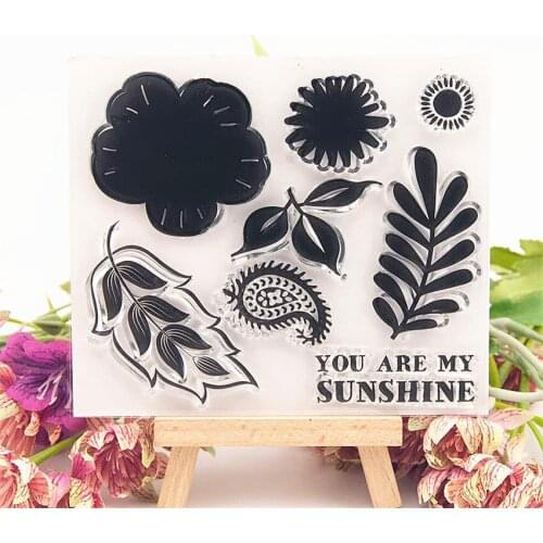 12.5x10.5cm Black flower Transparent Clear Stamps Silicone Seals Roller Stamp DIY scrapbooking photo album/Card Making wedding