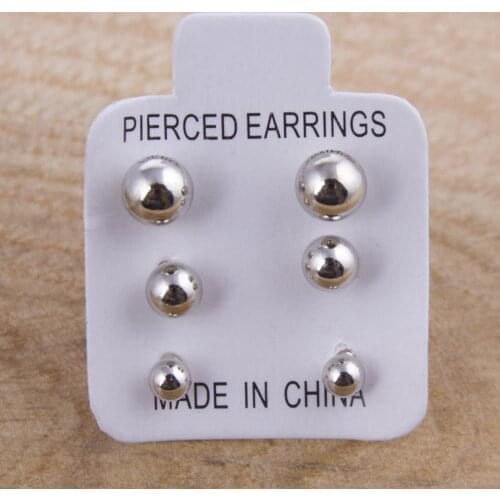 3 double Metal Ball Earrings