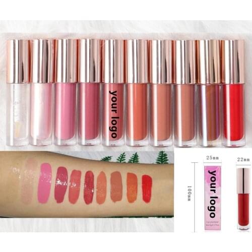 50pcs Private Label Plumping Lipgloss Wholesale Bulk Clear Lip Gloss With Logo Lip Plumper Custom Makeup Moisturizing Nourishing