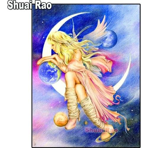 5d Diamond Painting Full Square Moonlight Girl Catoon Ctue Fairy,Diamond Embroidery Sale Home Decoration DIY Mosaic Sexy Puzzle