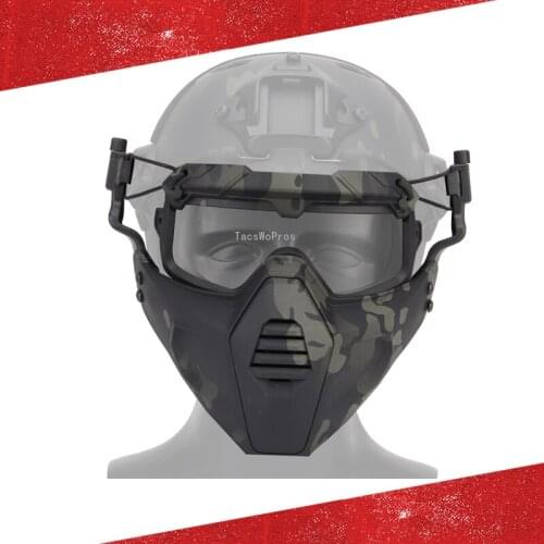 Army Military Shooting Full Face Mask Protective Tactical Paintball Mask Detachable Goggles Hunting Airsoft Wargame Mask Goggles