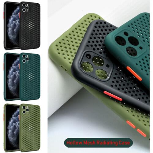 Heat Dissipation Breathable Cooling Case For iPhone 11 11Pro Max XR XS Max X 8 7 6S Plus SE 2020 11Pro Soft TPU Plain Color Case