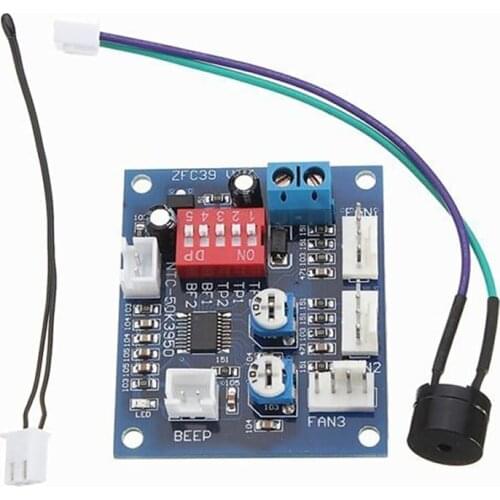 DC 12V 5A PWM PC CPU Fan Temperature Control Speed Controller Board Speed Controller Temperature Probe Buzzle