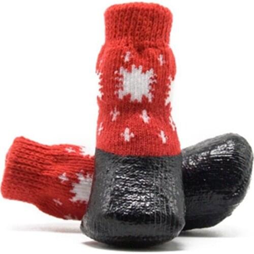 Pet Dogs Winter Shoes Rain Snow Waterproof Booties Socks Rubber Anti-slip Shoes For Small Dog Puppies Footwear Cachorro