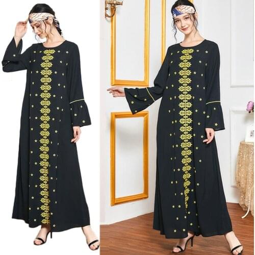 Dubai Muslim Women Abaya Arab Jilbab Long Dress Turkish Long Sleeve Kaftan Maxi Robe Ramadan Islamic Gown Loose Plus Size Autumn