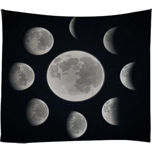 Moon Tapestry Wall Hanging Bed Spread Beach Towel Table Cloth Yoga Mat Landscape Printing Moon Landscape 280cm*180cm Large Size