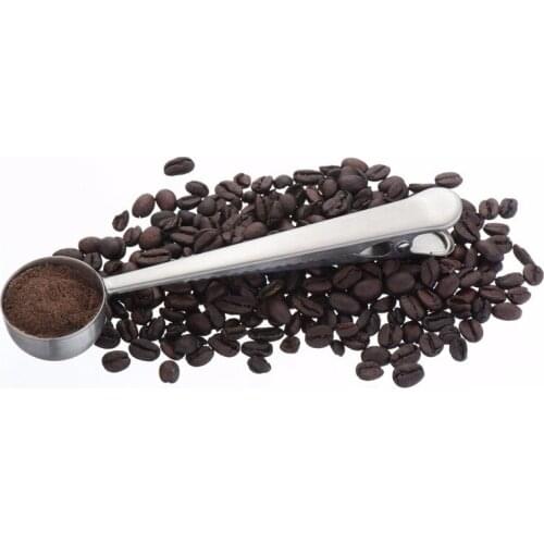 Coffee Tea Tools Silver Coffee Scoops Bag Seal Clip Milk Powder Flesh Espresso Tea Scoop Ice Cream Spoon Barista Stainless Steel