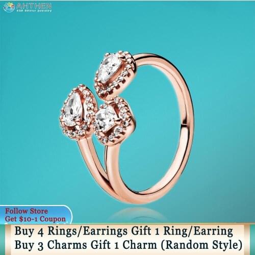 Ahthen 925 Sterling Silver Ring Geometric Shapes Open Ring 925 Silver Women Rings Ngagement Ring Women Jewelry Making Girl Rings