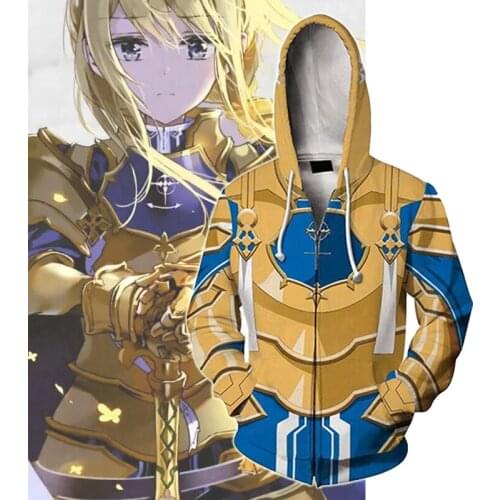 Cosplay Sword Art online Yuuki Asuna Hoodies Casual Long Sleeve Sweatshirt boys girls Clothes Men Women Clohting Jackets Top