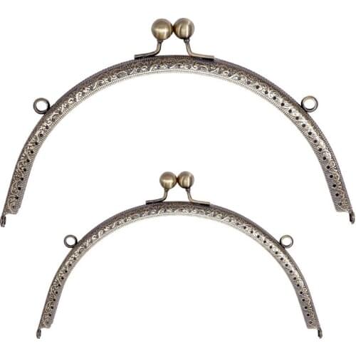 15.5/20CM Metal Coin Purse Frames Kiss Clasp Lock for Clutch Handbag Handle DIY Made Clasp Antique Bronze Bag Accessories