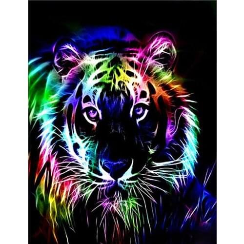 New hot Full DIY Diamond Painting kit Noctilucent tiger Cross Stitch Diamond Embroidery Patterns rhinestones Mosaic home decor