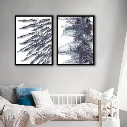 Wall Art Print Canvas Home Decoration Painting Abstract Ink Line Drawing Pictures Nordic Style Modular Poster For Living Room