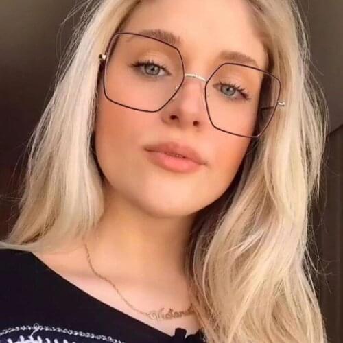 2020 New Fashion Brands Anti Blue Glasses Frame Retro Transparent Square Blue Light Computer Optical Glasses For Women Eye