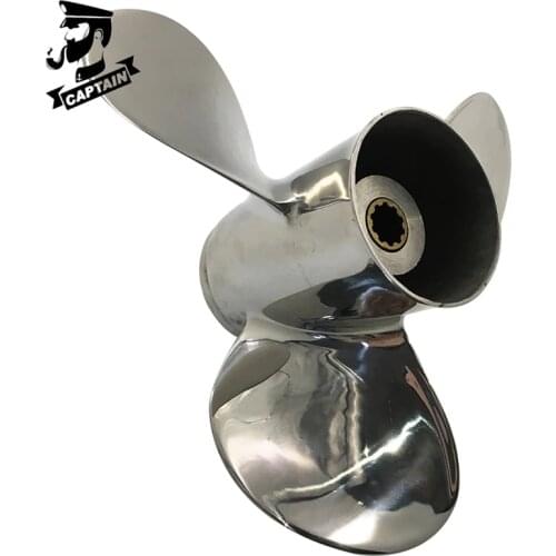 Captain Propeller 10 1/4X14 Fit Suzuki Outboard Engines DT30 DT30C DF25A DF25 Stainless Steel 10 Tooth Spline RH
