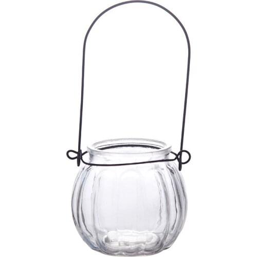 Nordic Decoration Home Pumpkin Transparent Glass Vase Wall Vases For Flowers Terrarium Crafts Home Decoration Accessories Modern