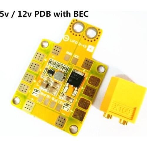 1/5PCS PDB XT60 W/ BEC 5V & 12V Distribution board For QAV-R 250 270mm GEPRC Leopard GEP-LX5 GEP LX5 220mm Quadcopter