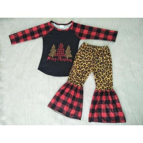Christmas Tree long sleeve screen print +pants girls outfits and boys top cute kids clothes