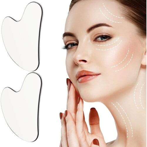 GuaSha Scraper Board Massage Stainless Steel Guasha Stone For Face Neck Skin Lifting Wrinkle Remover Beauty Care Anti-Aging