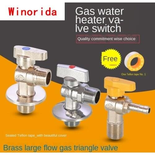 Triangle Valve 1/2IN 3/4IN Copper Ball Core Natural Gas Pipeline Stop Valve Eight-character Valve Large Flow Switch Ball Valve