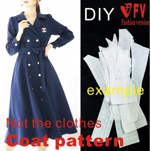 Double-breasted windbreaker pattern lantern sleeve garment structure cutting drawing 1:1 physical pattern BFY-279