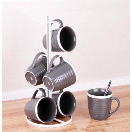 High quality 3 Layers tree Shape metal Coffee Tea Cup Storage rack Kitchen Mug Hanging Display Rack Drinkware storage Shelf