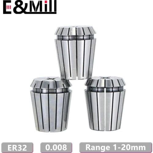 High Precision ER32 1~25mm 0.008 ER Collet Chuck For CNC Milling Tool Holder Engraving Machine Lathe Mill Spring Collet Chuck