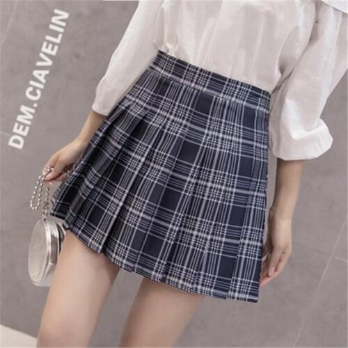 Plaid Pleated Mini Skirts Harajuku EGirl Aesthetic Pink A-Line Skirt Women Cute High Waist Anti-wrinkle Japanese Sexy Streetwear