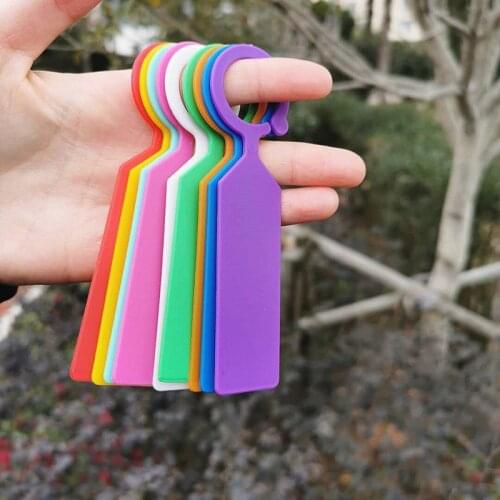 10PCS 11*2.4cm Plastic Plants Tags Nursery Garden Ring Label Pot Marker Stake Hanging Tags with Low Pirce Free Shipping