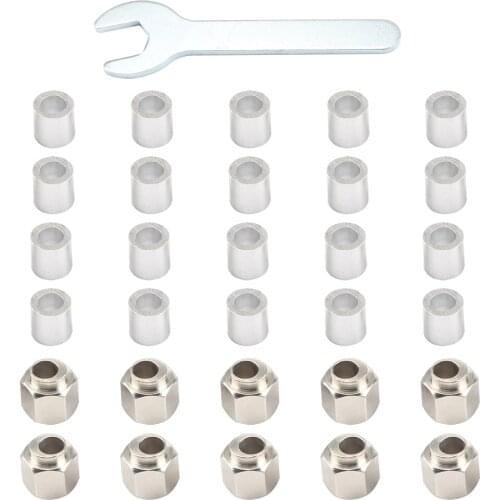 FYSETC 10PCS Hexagonal Eccentric Column, 20PCS Round Column Height 8mm Inner Hole 5mm for V Wheel 3D Printer Parts