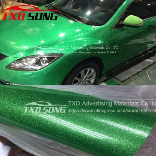 12/30/50/60CMX100CM/LOT High Glossy Glitter Diamond Car Wrap Green Color Change Film Glossy glitter vinyl wrap film for car wrap