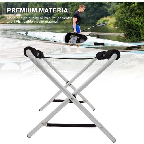 2pcs Kayak Storage Rack Foldable Aluminum Alloy Kayak Raft Display Stand with Foam Pad Indoor Outdoor Inflatable Boat Holder